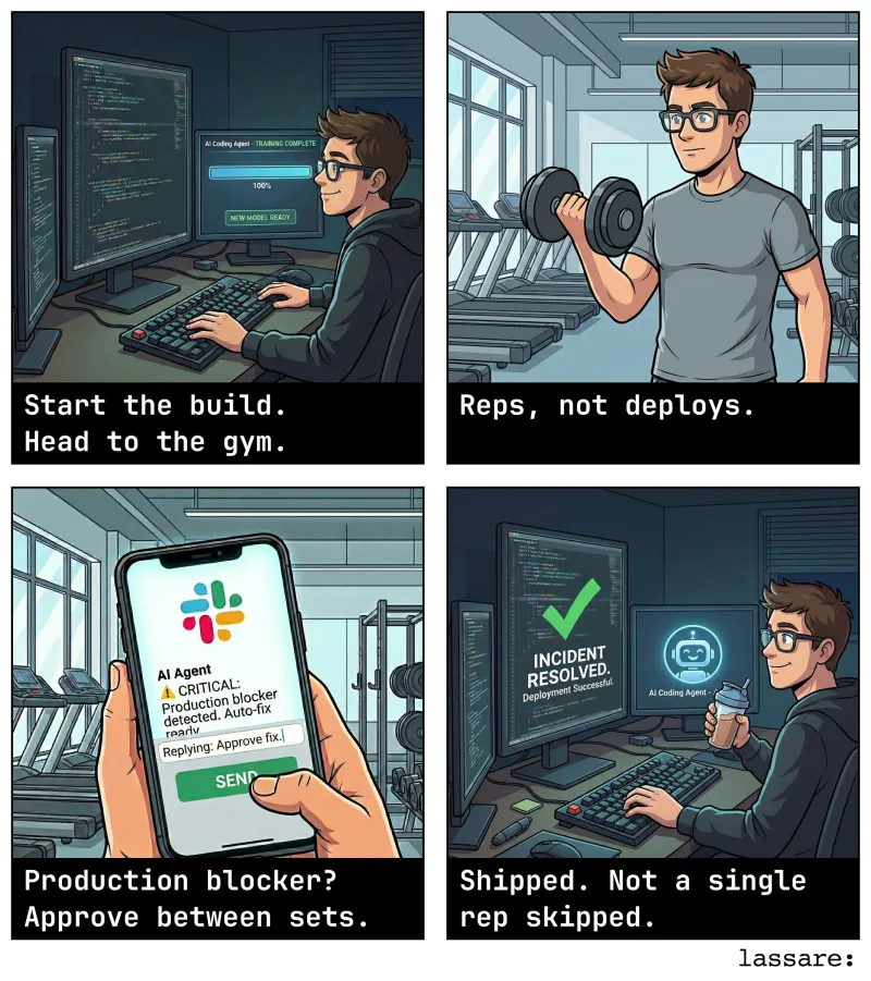Gemini CLI question routed to Slack by Lassare — keep your AI coding agent running while you're at the gym